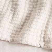 Cozysoft Quilted Jersey Grid King Light Beige Bed Blanket 109"X90"