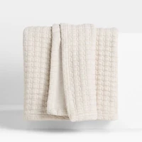 Cozysoft Quilted Jersey Grid King Light Beige Bed Blanket 109"X90"