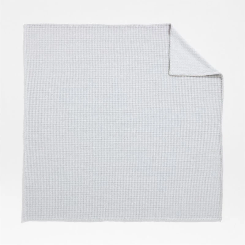 Cozysoft Organic Cotton Jersey Quilted Grid King Light Grey Bed Blanket 109"x90"
