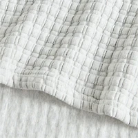 Cozysoft Organic Cotton Jersey Quilted Grid King Light Grey Bed Blanket 109"x90"