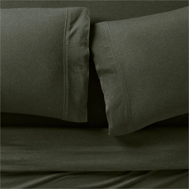 Cozysoft Organic Cotton Jersey Ficus Green Queen Sheet Set
