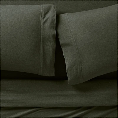 Cozysoft Organic Cotton Jersey Ficus Green Queen Sheet Set