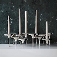 Aura Short Nickel Cast Brass Candelabra by Daniel Humm