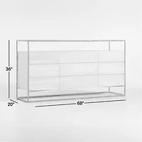 Dahlia 9-Drawer Hand-Forged Steel and Oak Wood Dresser with Shelf