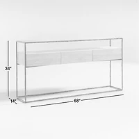 Dahlia 68" Rectangular Natural Oak Wood and Hand-Forged Steel Storage Console Table