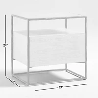 Dahlia Large Hand-Forged Steel and Oak Wood Nightstand with Storage