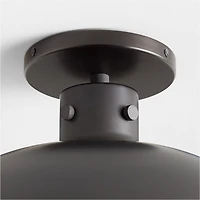 Dakota Black Flush Mount Light with Large Black Dome 15"