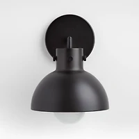 Dakota Black Sconce Light with Small Black Dome