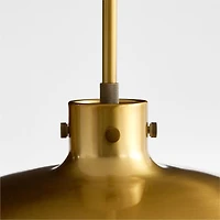 Dakota Brass Pendant Light with Wide Brass Dome 24"