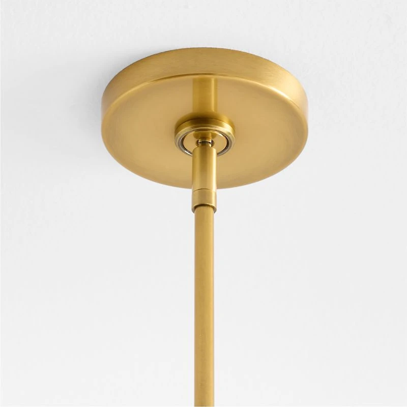 Dakota Brass Pendant Light with Wide Brass Dome 24"