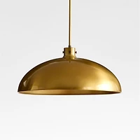 Dakota Brass Pendant Light with Wide Brass Dome 24"