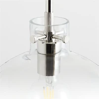 Dakota Chrome Pendant Light with Clear Glass Dome