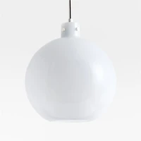 Dakota Chrome Pendant Light with Large Milk White Glass Globe 12.5"