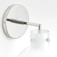 Dakota Chrome Sconce Light with Small Milk White Glass Globe