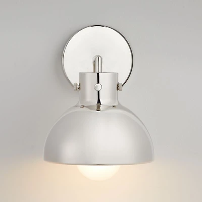 Dakota Chrome Sconce Light with Small Chrome Dome
