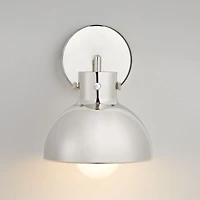 Dakota Chrome Sconce Light with Small Chrome Dome