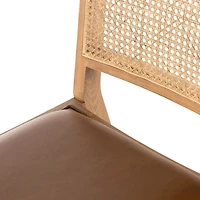 Dalton Leather and Cane Dining Chair