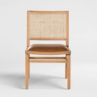 Dalton Leather and Cane Dining Chair