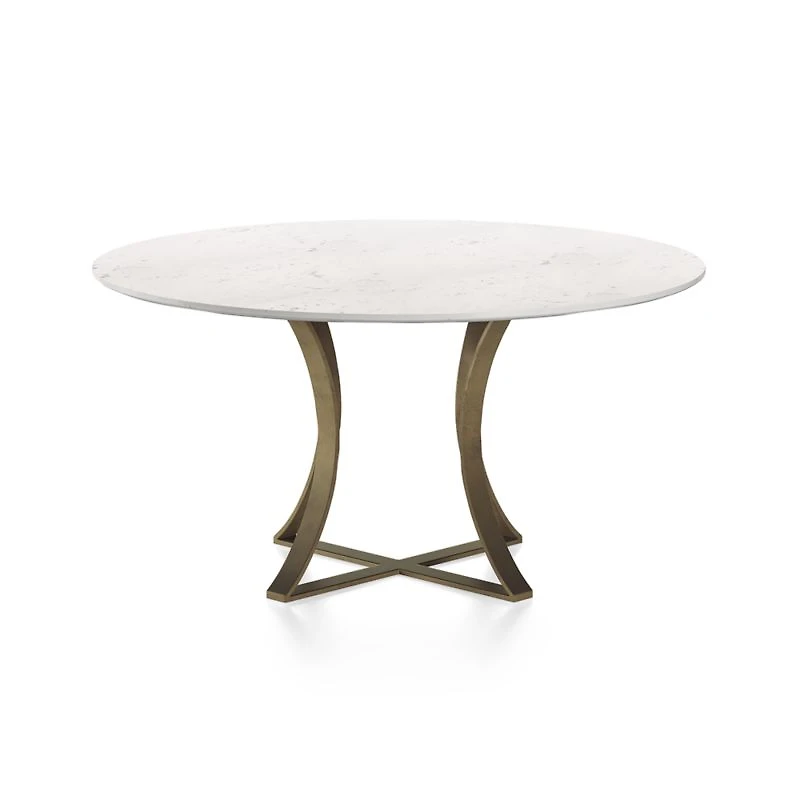 Damen 60" White Marble Top Dining Table