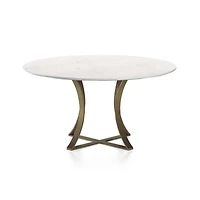 Damen 60" White Marble Top Dining Table
