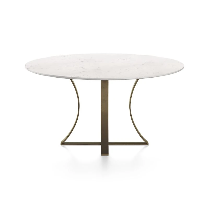 Damen 60" White Marble Top Dining Table