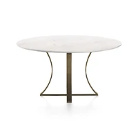 Damen 60" White Marble Top Dining Table