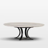 Damen Marble Coffee Table with Black Base