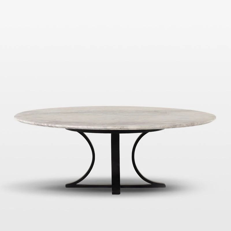 Damen Marble Coffee Table with Black Base