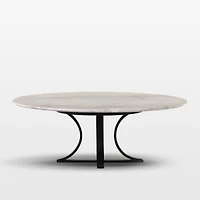 Damen Marble Coffee Table with Black Base