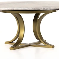 Damen Marble Coffee Table with Brass Base