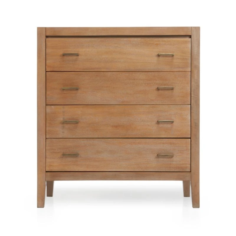 Dawson Light Brown Wood 4-Drawer Chest