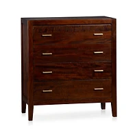 Dawson Dark Brown Wood 4-Drawer Chest