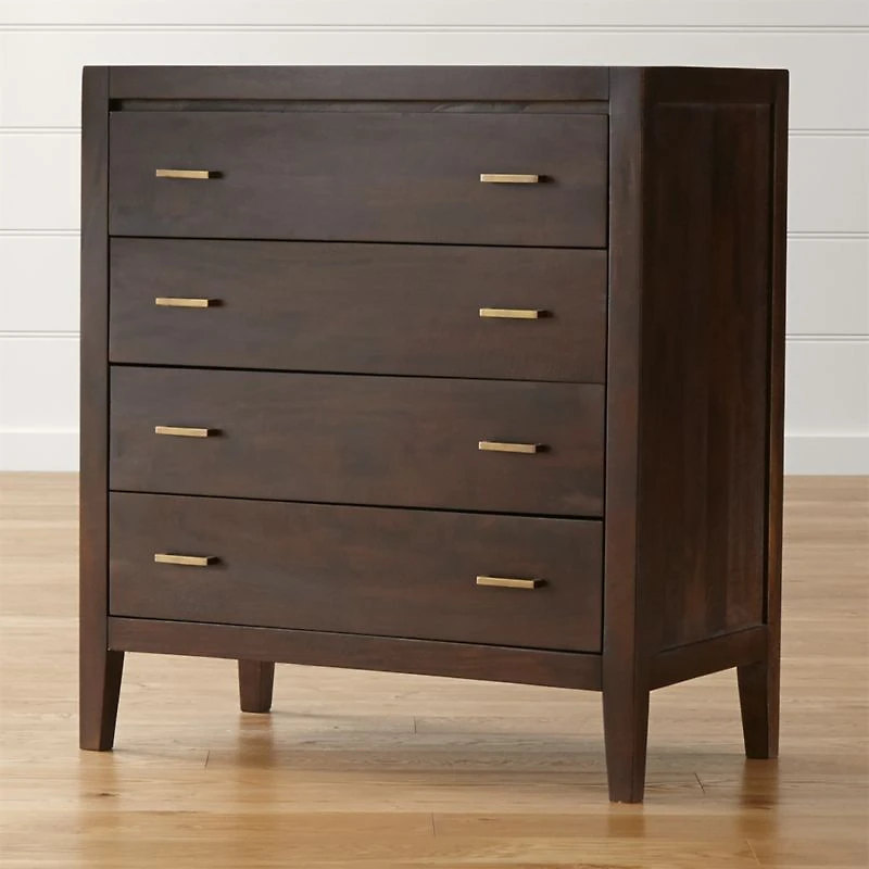 Dawson Dark Brown Wood 4-Drawer Chest