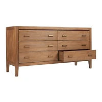 Dawson 60" Light Brown Wood 6-Drawer Dresser