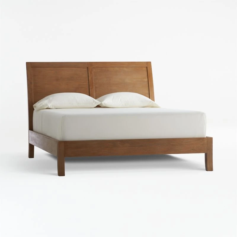 Dawson Light Brown Wood Queen Sleigh Bed