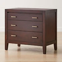 Dawson Dark Brown Wood 3-Drawer Chest