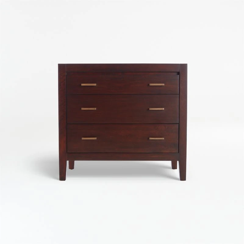Dawson Dark Brown Wood 3-Drawer Chest
