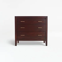 Dawson Dark Brown Wood 3-Drawer Chest