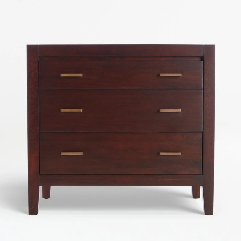 Dawson Dark Brown Wood 3-Drawer Chest