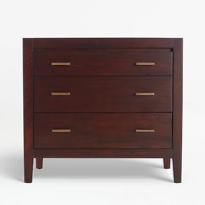 Dawson Dark Brown Wood 3-Drawer Chest