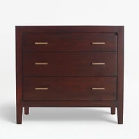 Dawson Dark Brown Wood 3-Drawer Chest