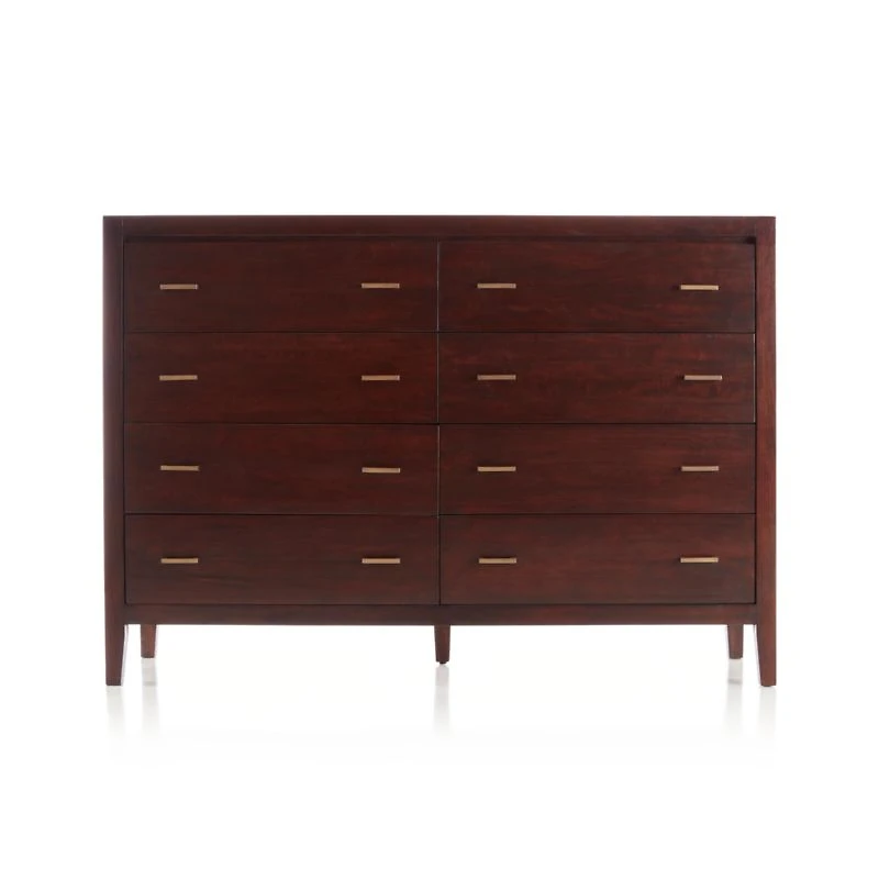 Dawson Dark Brown Wood 8-Drawer Dresser