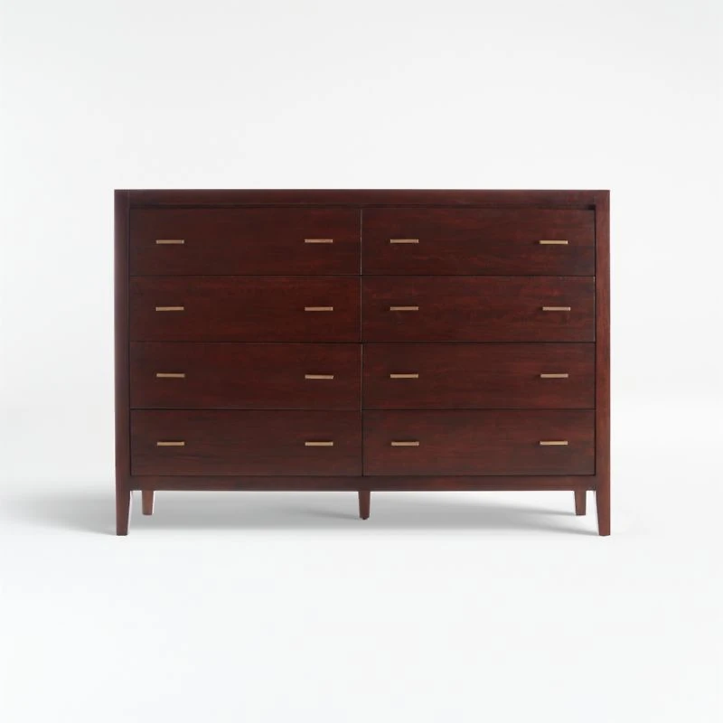 Dawson Dark Brown Wood 8-Drawer Dresser