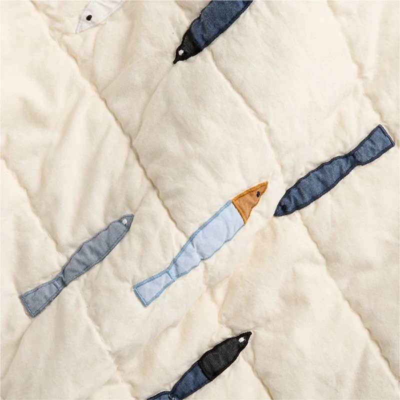Deep Sea Organic Cotton Baby Crib Quilt