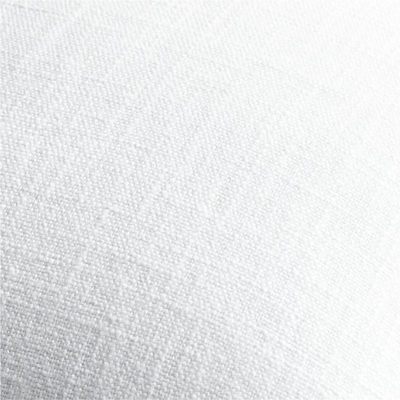 White 20"x20" Laundered Linen Throw Pillow with Feather Insert