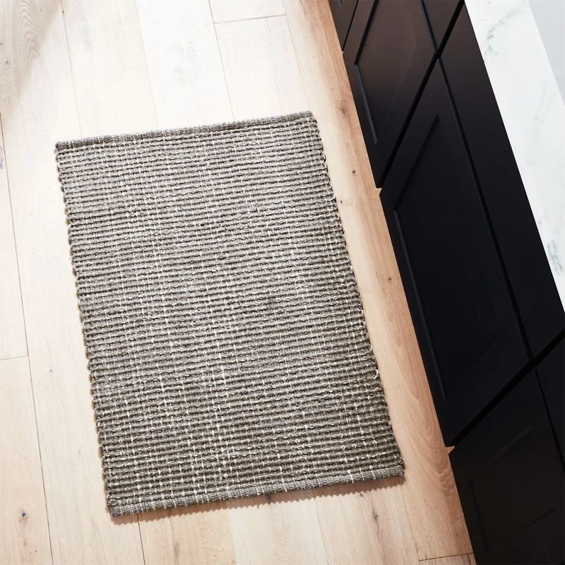 Della Grey Cotton Flat Weave Rug 2'x3'