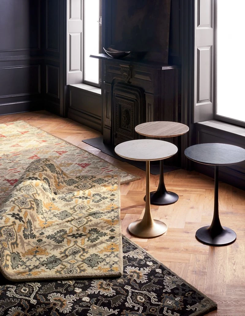 Nero White Marble Round Accent Table