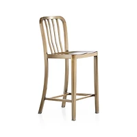 Delta Brass Counter Stool with Black Cushion