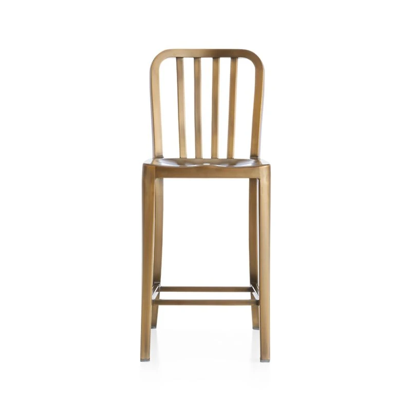Delta Brass Counter Stool with Black Cushion