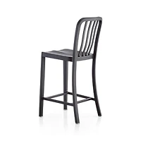 Delta Matte Black Counter Stool with Alloy Grey Cushion